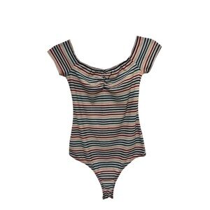 Love, Fire - Striped Off-Shoulder Bodysuit
